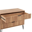 Pemberly Row 2-Piece Standard 3-Drawer Dresser & 2.0 Nightstand in Golden Brown