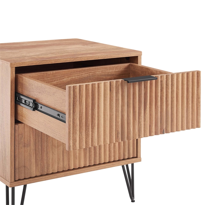 Pemberly Row 2-Piece Standard 3-Drawer Dresser & 2.0 Nightstand in Golden Brown