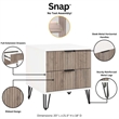 Pemberly Row 2-Piece Standard 3-Drawer Dresser and 2.0 Nightstand in Light Gray