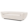 Pemberly Row Sofa with Solid Wood Frame and Pillows in Cream