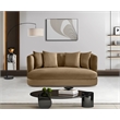 Pemberly Row Modern / Contemporary Beige Velvet Fabric Loveseat