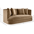 Pemberly Row Modern / Contemporary Beige Velvet Fabric Loveseat