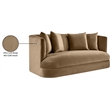Pemberly Row Modern / Contemporary Beige Velvet Fabric Loveseat