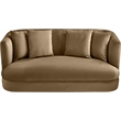 Pemberly Row Modern / Contemporary Beige Velvet Fabric Loveseat