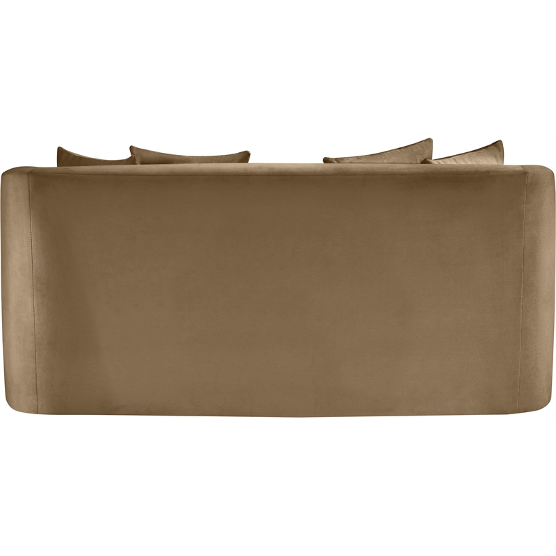 Pemberly Row Modern / Contemporary Beige Velvet Fabric Loveseat