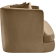 Pemberly Row Modern / Contemporary Beige Velvet Fabric Loveseat