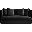Pemberly Row Modern / Contemporary Black Velvet Fabric Loveseat