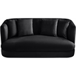 Pemberly Row Modern / Contemporary Black Velvet Fabric Loveseat
