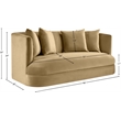 Pemberly Row Modern / Contemporary Camel Velvet Fabric Loveseat