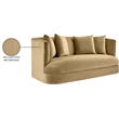 Pemberly Row Modern / Contemporary Camel Velvet Fabric Loveseat