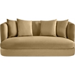 Pemberly Row Modern / Contemporary Camel Velvet Fabric Loveseat