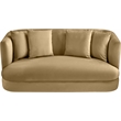 Pemberly Row Modern / Contemporary Camel Velvet Fabric Loveseat