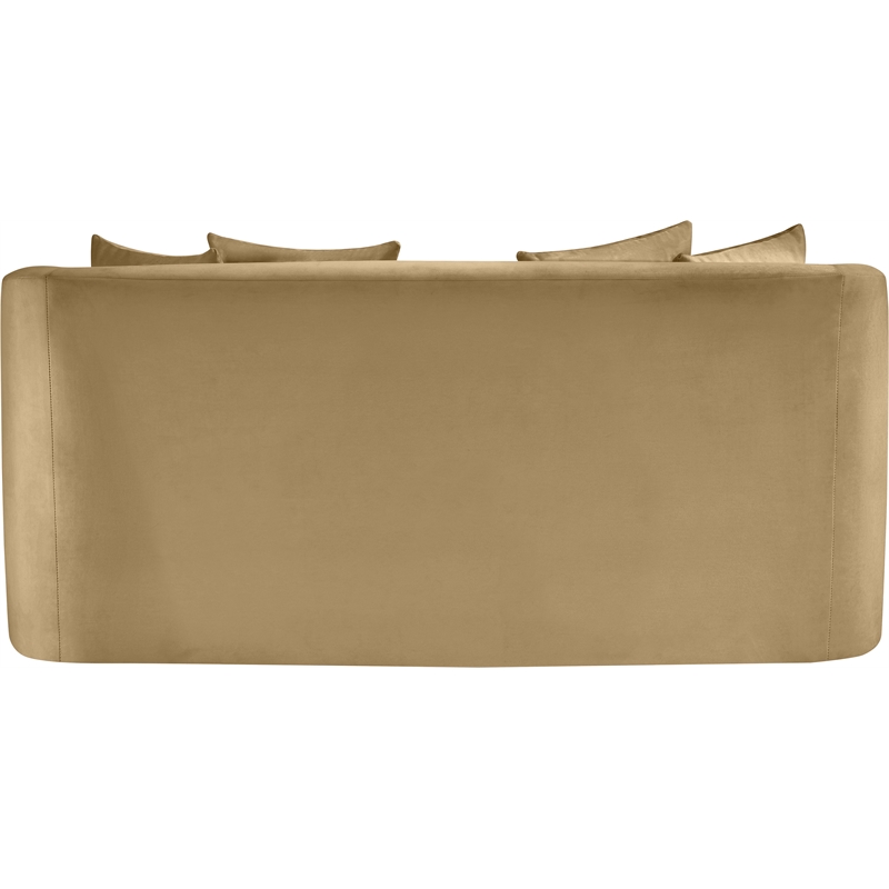 Pemberly Row Modern / Contemporary Camel Velvet Fabric Loveseat