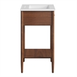 Pemberly Row Wooden Contemporary Bathroom Vanity in Walnut White