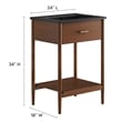 Pemberly Row Wooden Contemporary Bathroom Vanity in Walnut Black