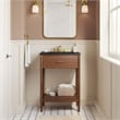 Pemberly Row Wooden Contemporary Bathroom Vanity in Walnut Black