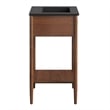 Pemberly Row Wooden Contemporary Bathroom Vanity in Walnut Black