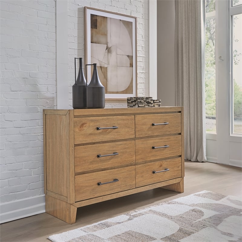 Pemberly Row Wooden Modern / Contemporary Light Brown Dresser