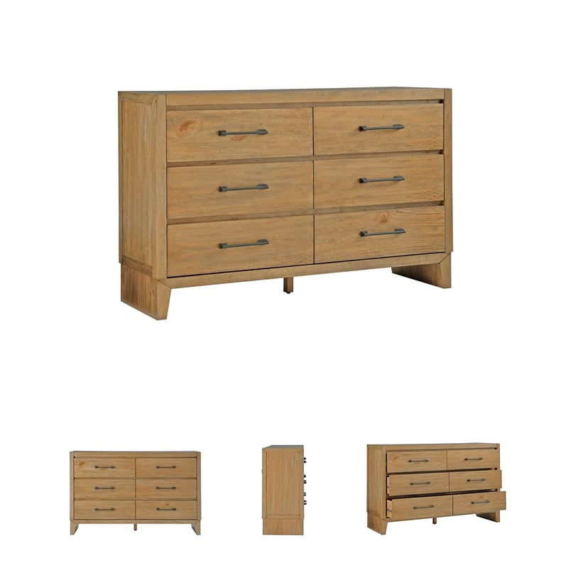 Pemberly Row Wooden Modern / Contemporary Light Brown Dresser