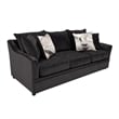 Pemberly Row Traditional Polyester Upholstered Sofa in Dark Gray