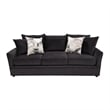 Pemberly Row Traditional Polyester Upholstered Sofa in Dark Gray