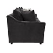Pemberly Row Traditional Polyester Upholstered Sofa in Dark Gray