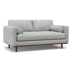 Pemberly Row Modern 72&quotW Loveseat Sofa in Mist Gray Woven-Blend Fabric