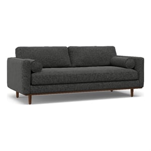 Pemberly Row Modern 89&quotW Sofa in Charcoal Gray Woven-Blend Fabric