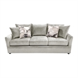 Pemberly Row Traditional Polyester Upholstered Sofa in Light Gray