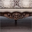 Pemberly Row Traditional Tufted Beige Fabric Loveseat in Dark Cherry