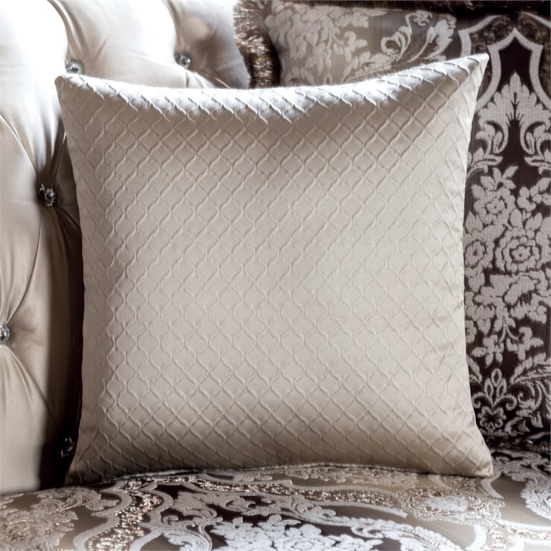 Pemberly Row Traditional Tufted Beige Fabric Sofa in Dark Cherry
