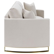 Pemberly Row Contemporary Upholstered Curved Track Arm Loveseat Beige