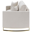 Pemberly Row Contemporary Upholstered Curved Track Arm Loveseat Beige