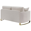 Pemberly Row Contemporary Upholstered Curved Track Arm Loveseat Beige