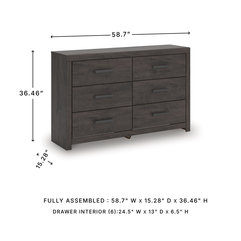 Pemberly Row Engineered Wood Modern / Contemporary Dark Gray Dresser