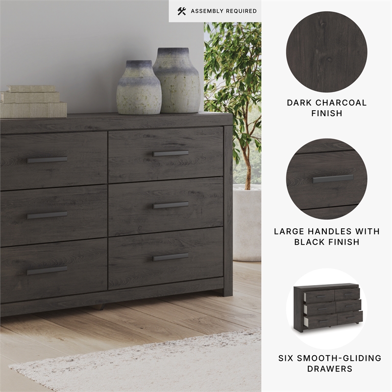 Pemberly Row Engineered Wood Modern / Contemporary Dark Gray Dresser