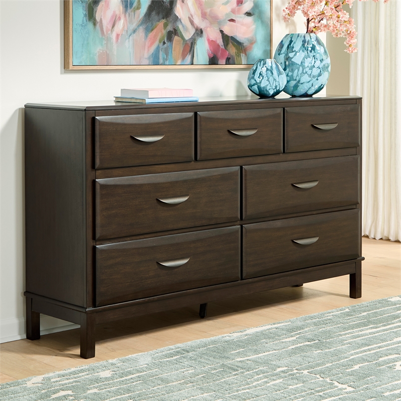 Pemberly Row Wooden Modern / Contemporary Dark Bedroom Dresser