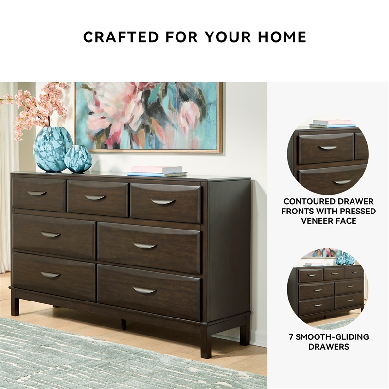 Pemberly Row Wooden Modern / Contemporary Dark Bedroom Dresser