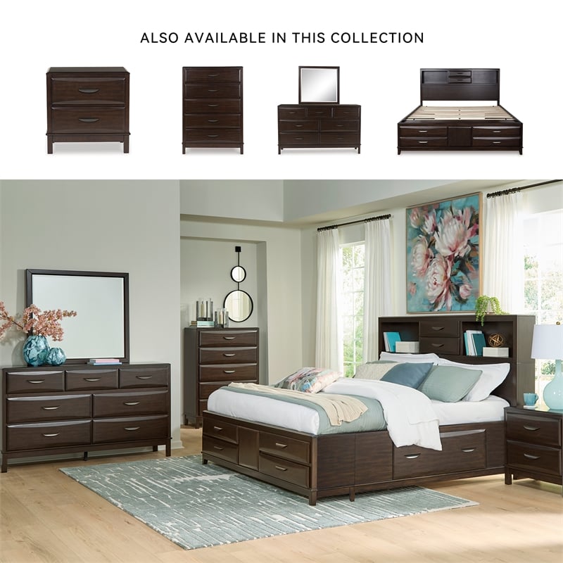 Pemberly Row Wooden Modern / Contemporary Dark Bedroom Dresser