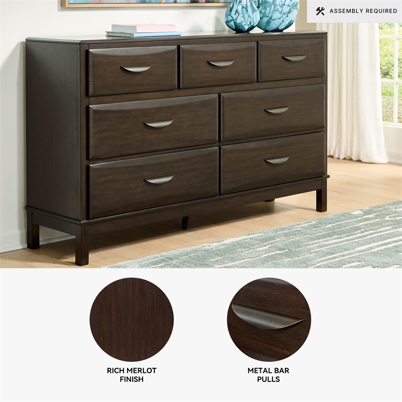 Pemberly Row Wooden Modern / Contemporary Dark Bedroom Dresser