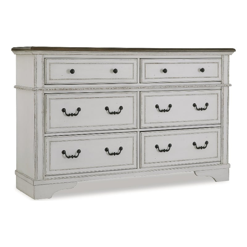 Pemberly Row Wooden Traditional White Finish Bedroom Dresser