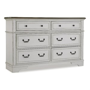 Pemberly Row Wooden Traditional White Finish Bedroom Dresser
