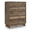 Pemberly Row Mid-Century Modern Wide Chest of Drawers in Brown