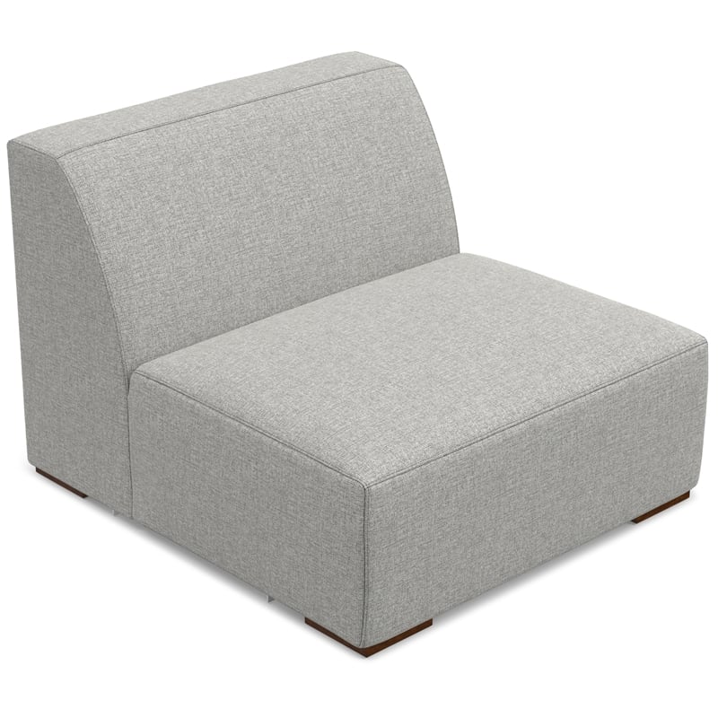Pemberly Row Center Armless Sofa Module in Tightly Woven Performance Fabric