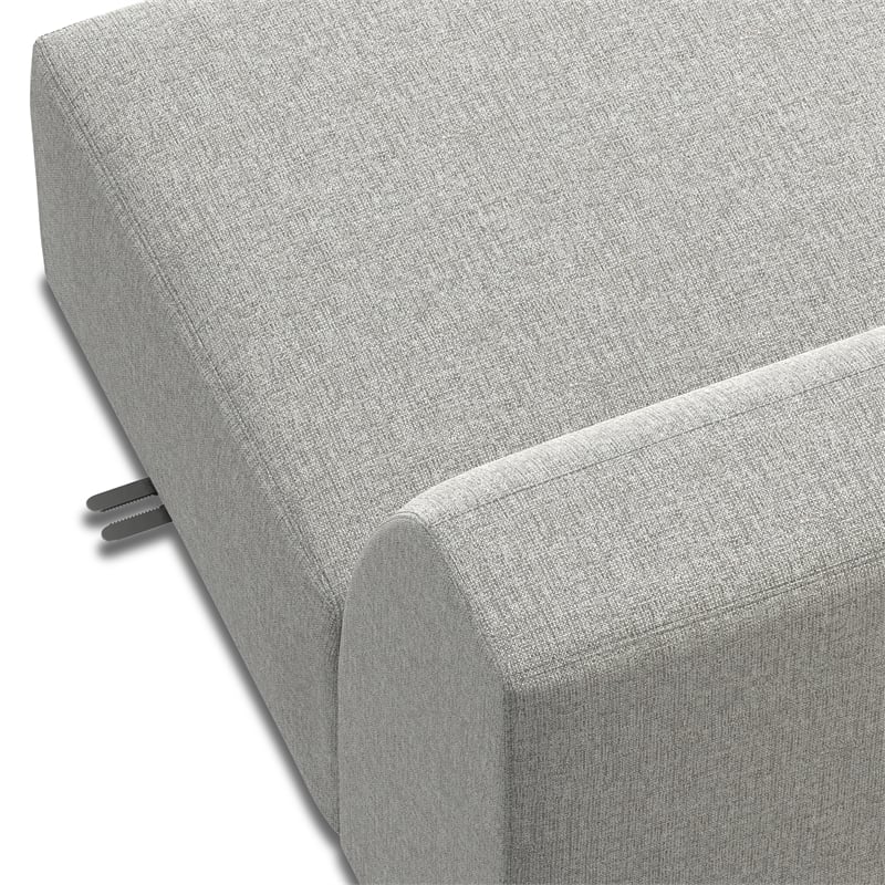Pemberly Row Center Armless Sofa Module in Tightly Woven Performance Fabric