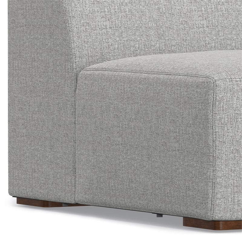 Pemberly Row Center Armless Sofa Module in Tightly Woven Performance Fabric