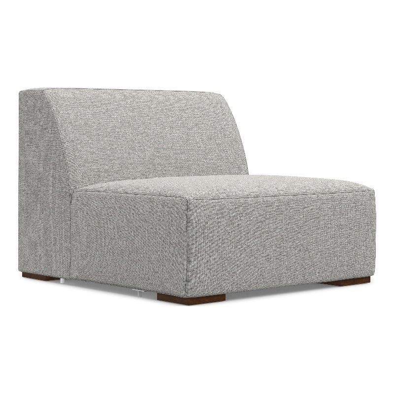 Pemberly Row Center Armless Sofa Module in Tightly Woven Performance Fabric