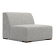 Pemberly Row Center Armless Sofa Module in Tightly Woven Performance Fabric