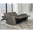 Pemberly Row Faux Leather Triple Power Reclining Loveseat in Charcoal