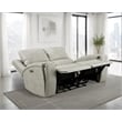 Pemberly Row Faux Leather Triple Power Reclining Loveseat in Gray